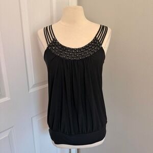 Y2K BLACK PERSEPTION CONCEPT TANK TOP